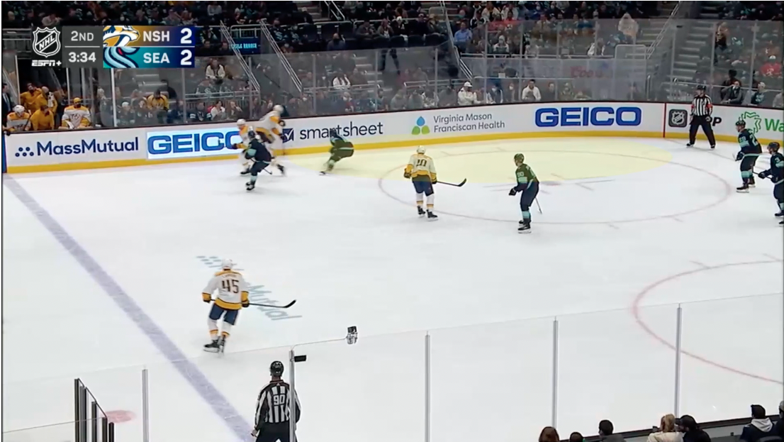 Offensive Zone Switch High with D Down Wall by Predators